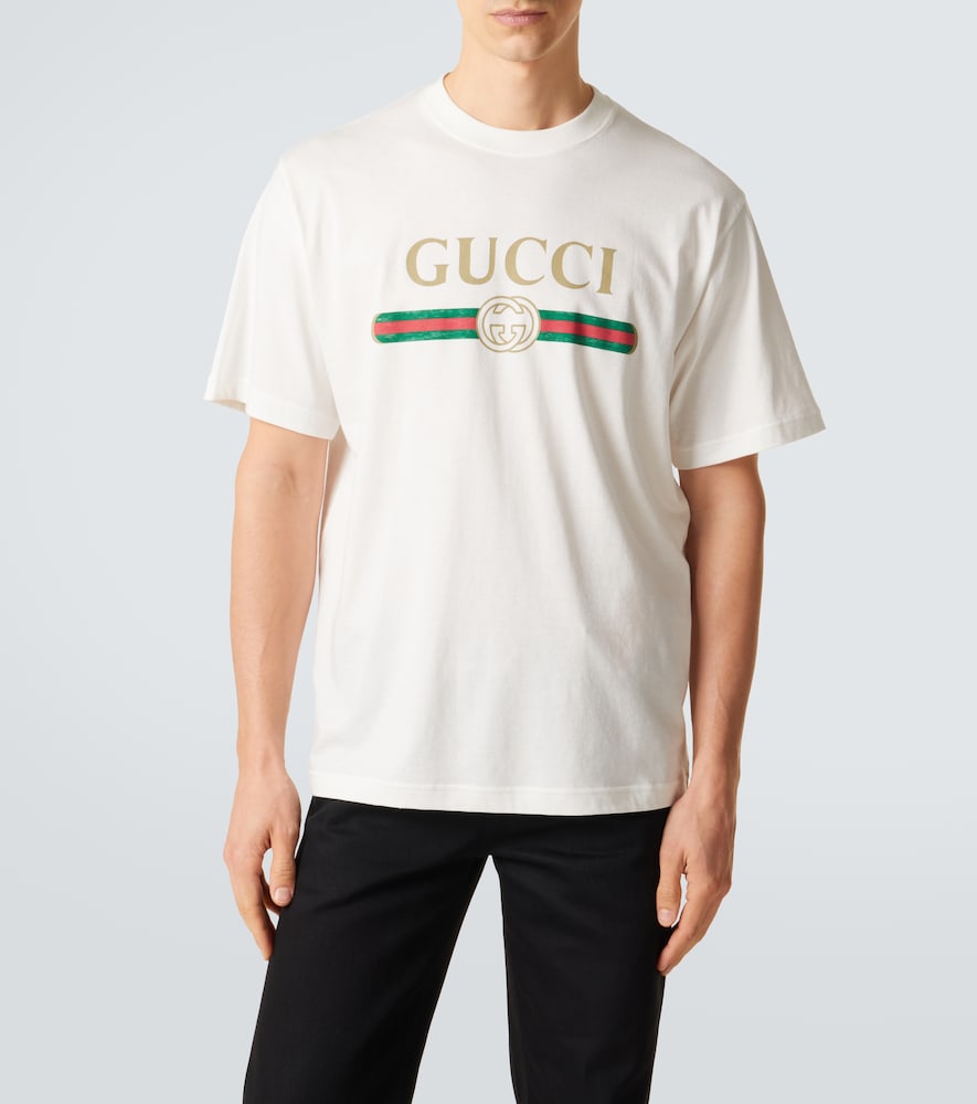  Gucci Gucci T-shirt Aus Baumwolle Und Seide 