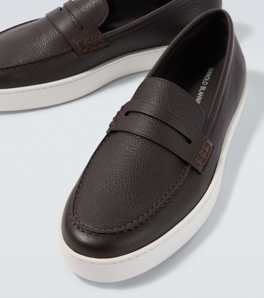  Manolo Blahnik Manolo Blahnik Ellis Leather Loafers 