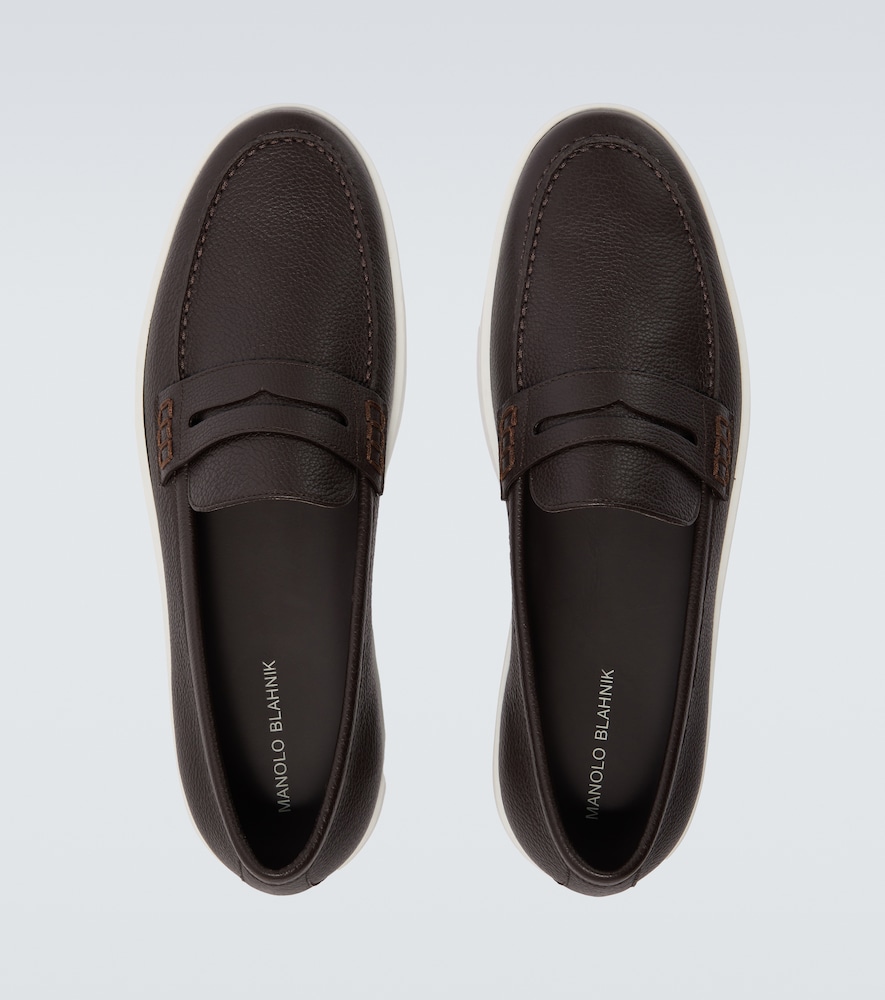  Manolo Blahnik Manolo Blahnik Ellis Leather Loafers 