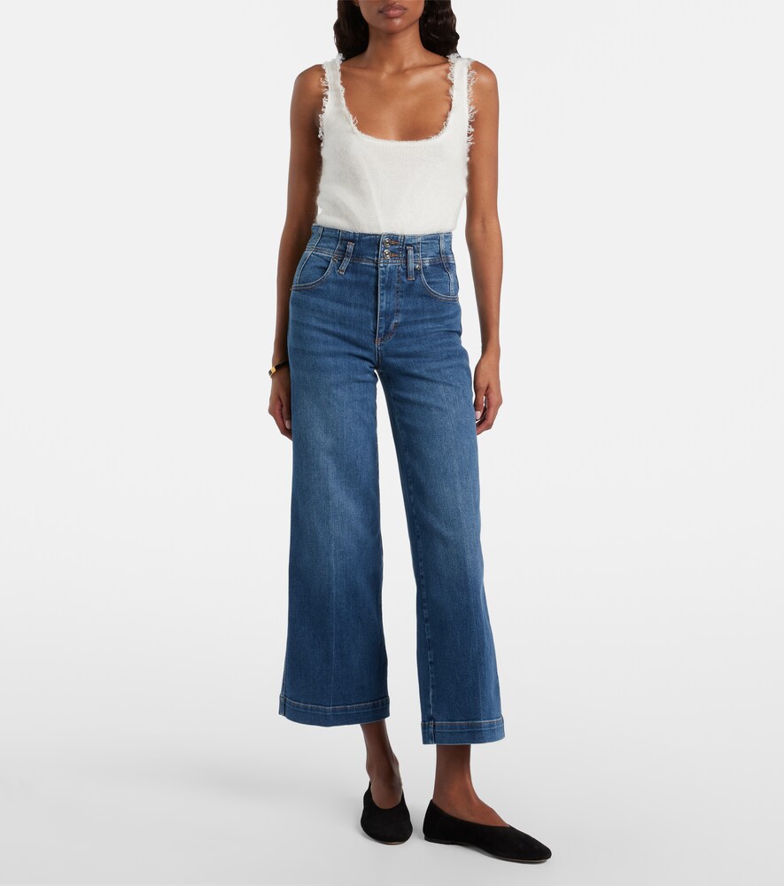  Frame Frame Seamed Cropped Wide-leg Jeans 