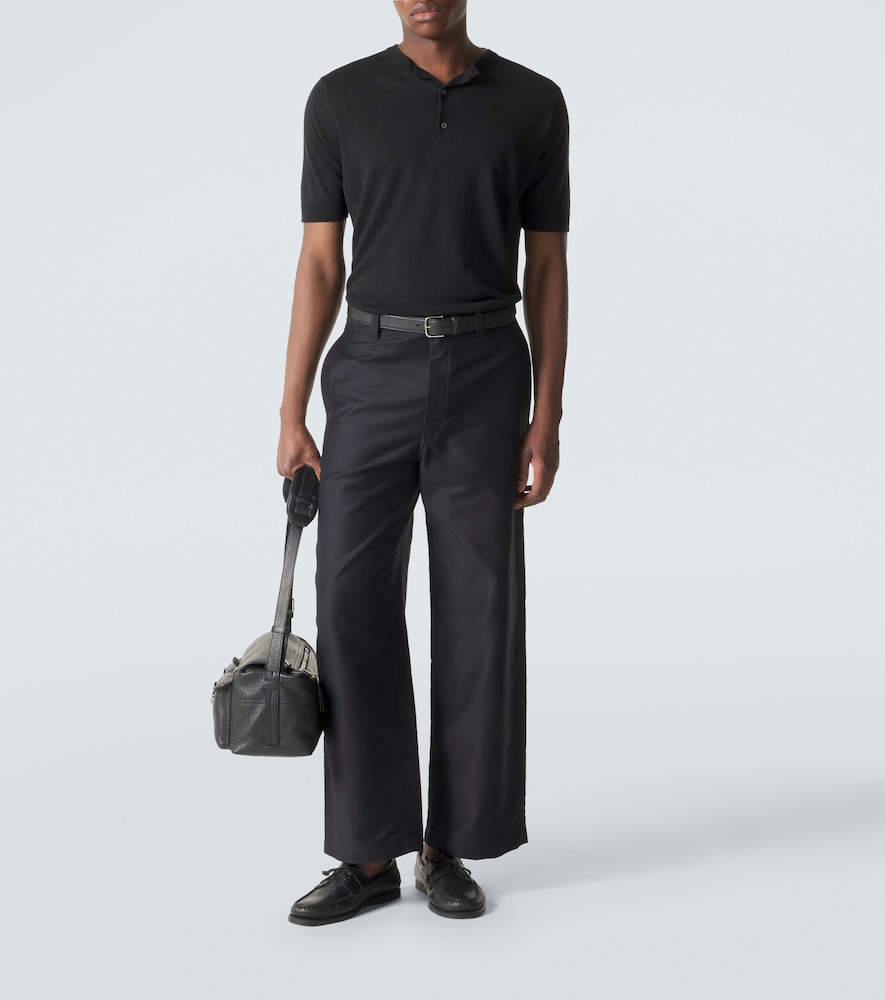  Thom Sweeney Thom Sweeney Henley-top Aus Seide Und Leinen 