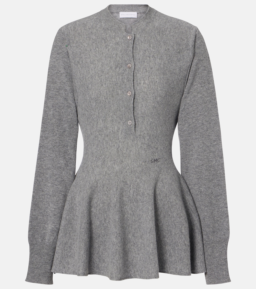 Top peplum in lana vergine