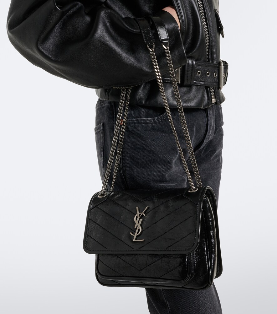 Saint Laurent Niki Mini embellished leather crossbody bag