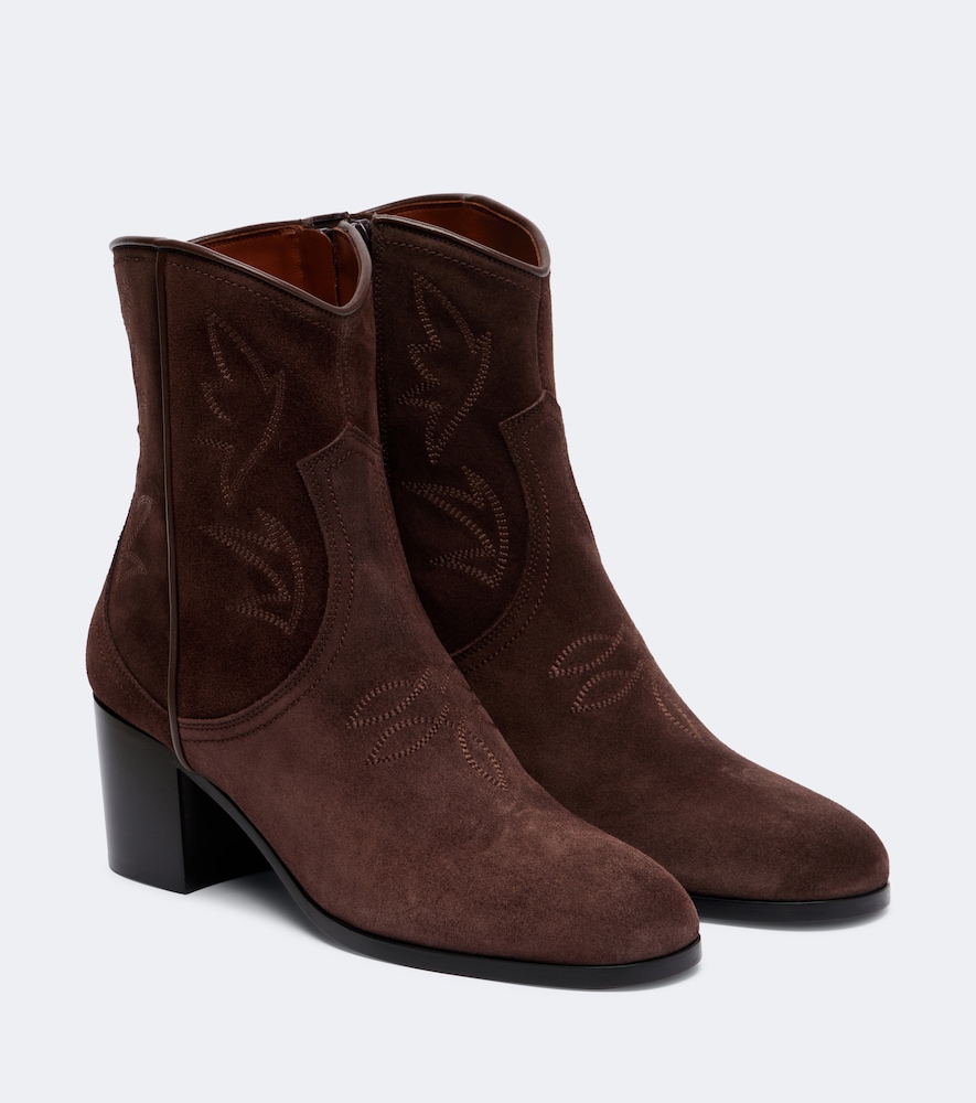 Bestickte Ankle Boots Bard aus Veloursleder