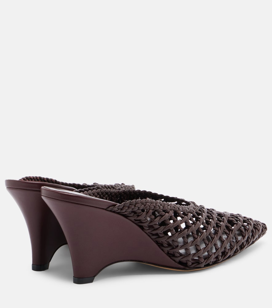 Le Monde Béryl Victoria Leather Wedge Mules