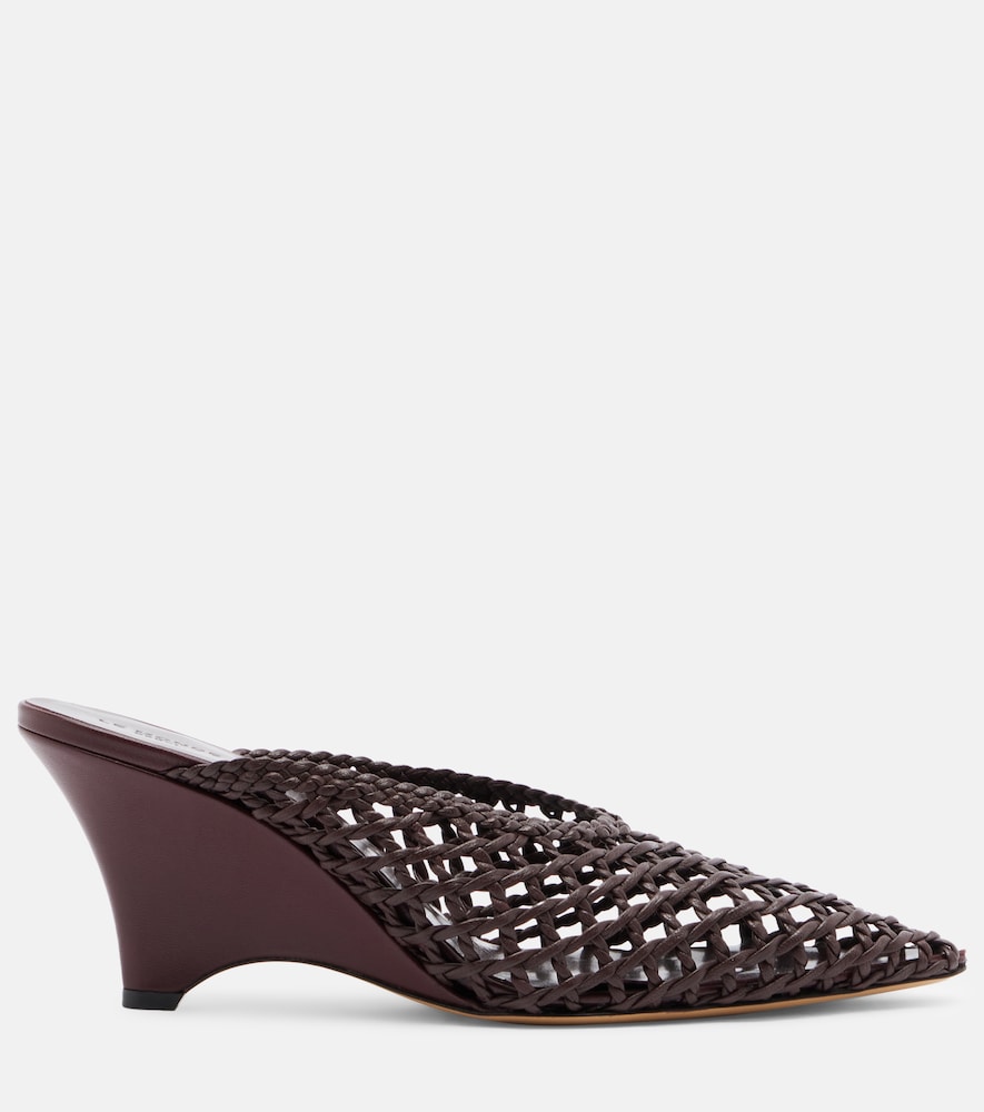Le Monde Béryl Victoria Leather Wedge Mules