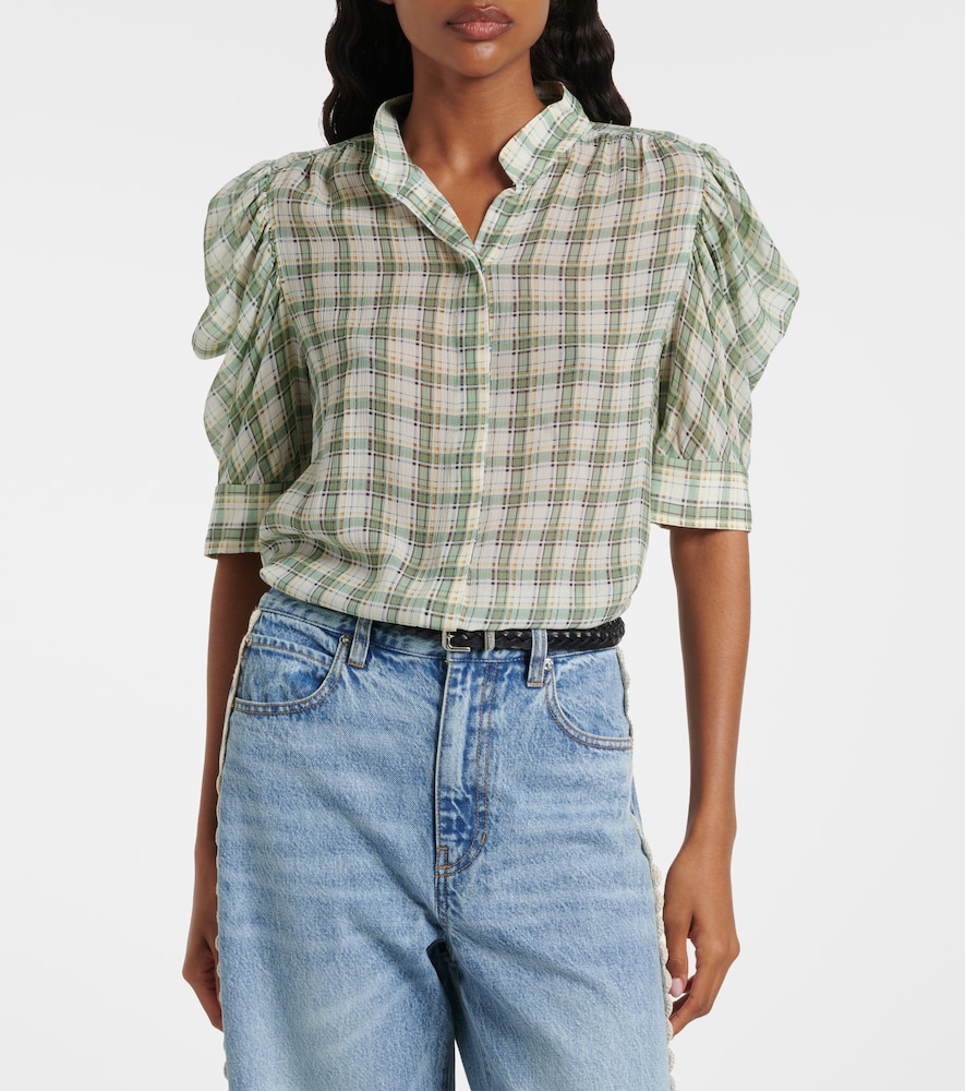 Frame Gillian checked silk blouse