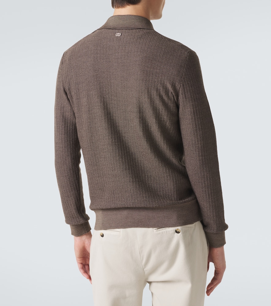 And Silk Polo Sweater