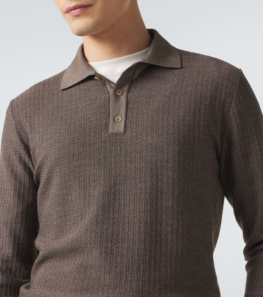 And Silk Polo Sweater