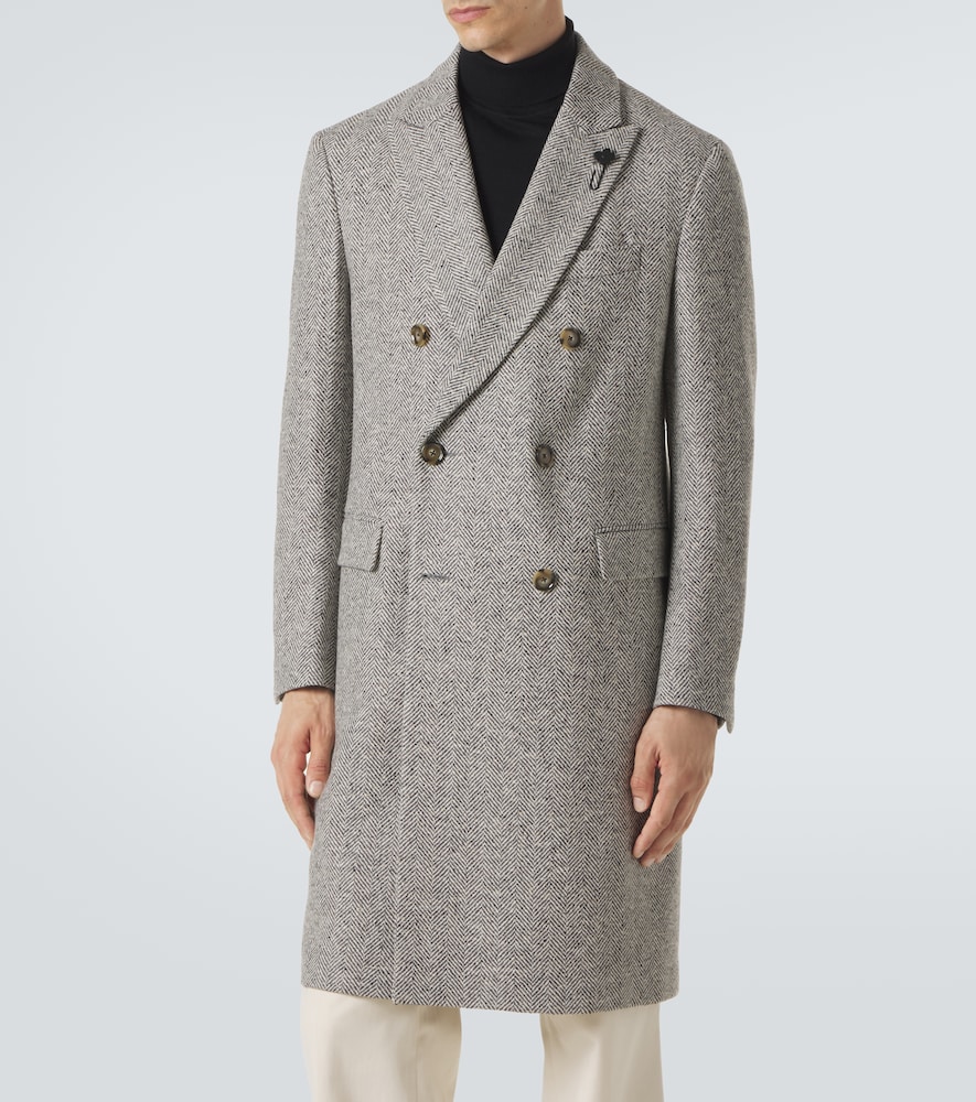 Herringbone Double-Breasted Virgin Coat