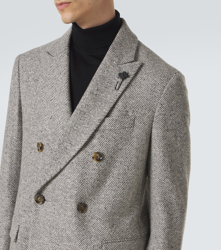 Herringbone Double-Breasted Virgin Coat