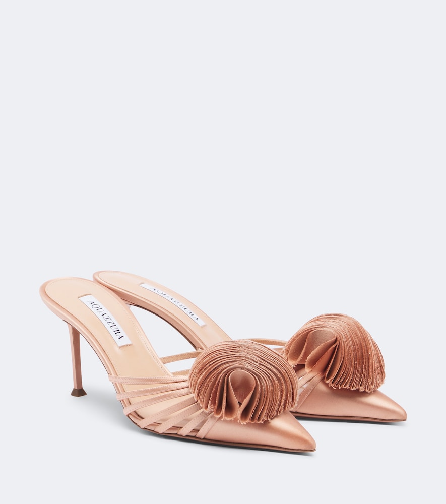 Wild Bloom Floral-Appliqué Mules