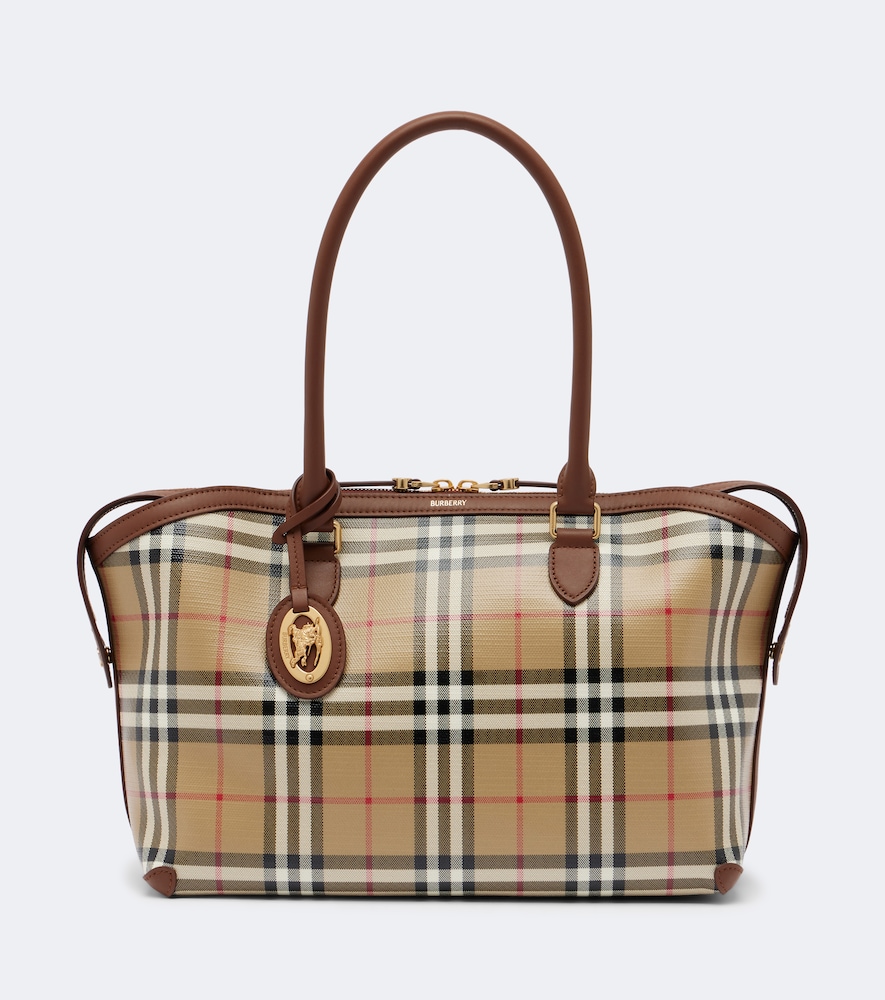 Burberry Check Medium Tote Bag In Sand