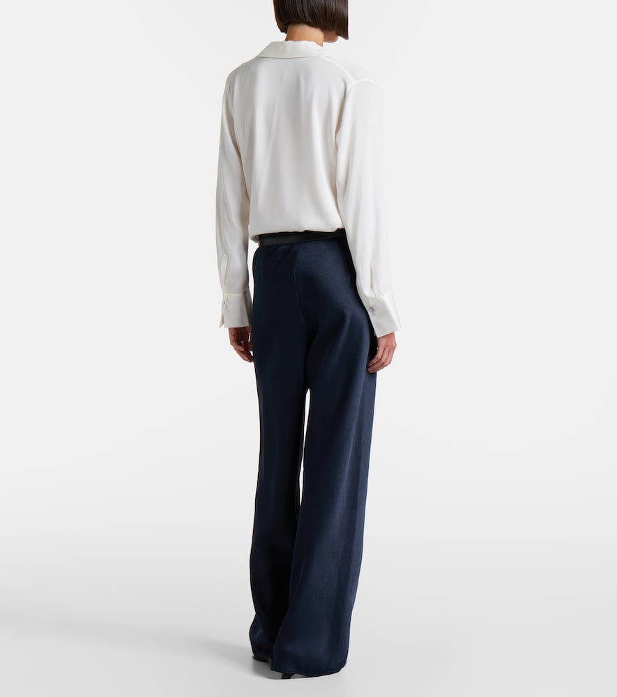 Colette Satin Wide-Leg Pants