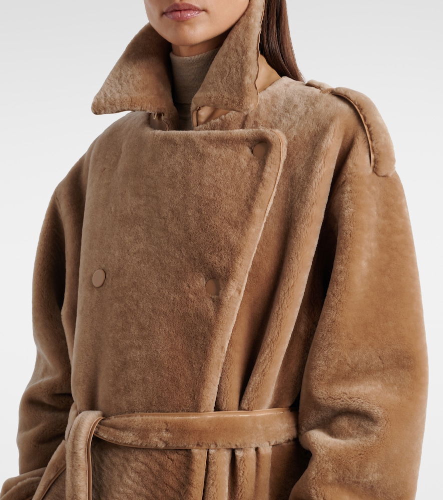 Tellus Double-Breasted Shearling Coat