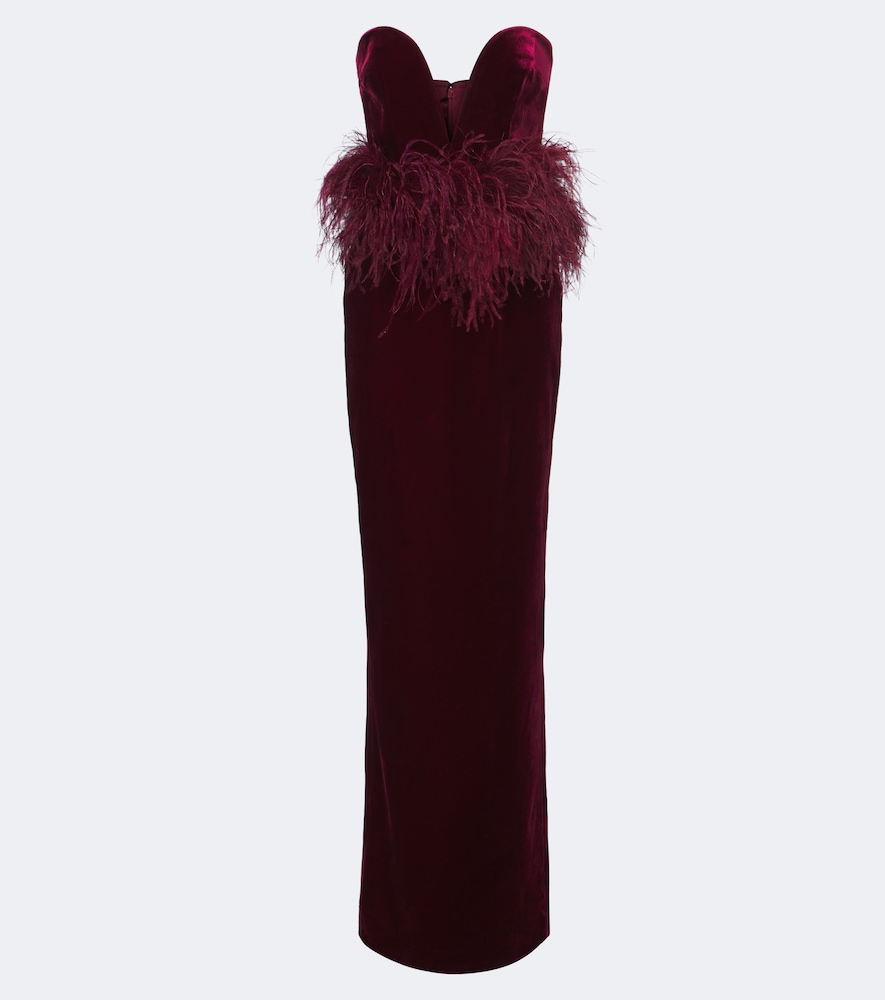 Robe Sienna aus Samt mit Federn