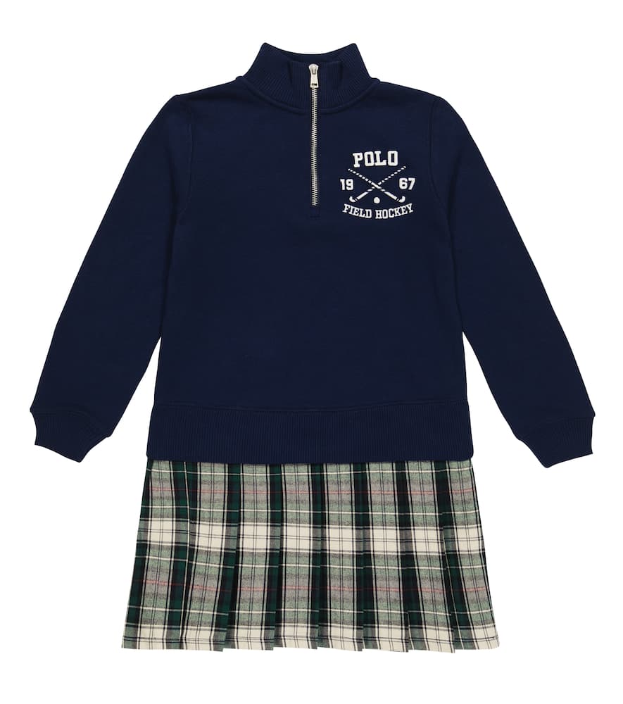 Polo Ralph Lauren Kids Pleated cotton-blend minidress