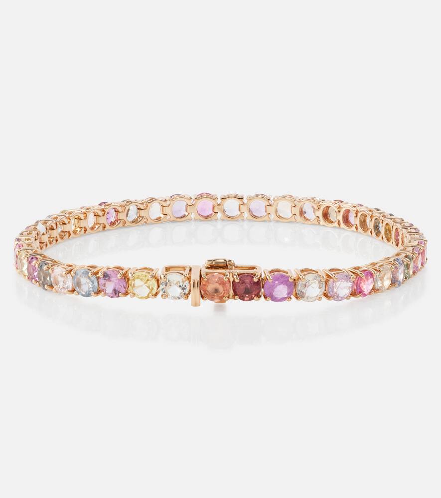 Bucherer Fine Jewellery Essentials Rivière 18kt Rose Gold Bracelet With Sapphires In Multicoloured