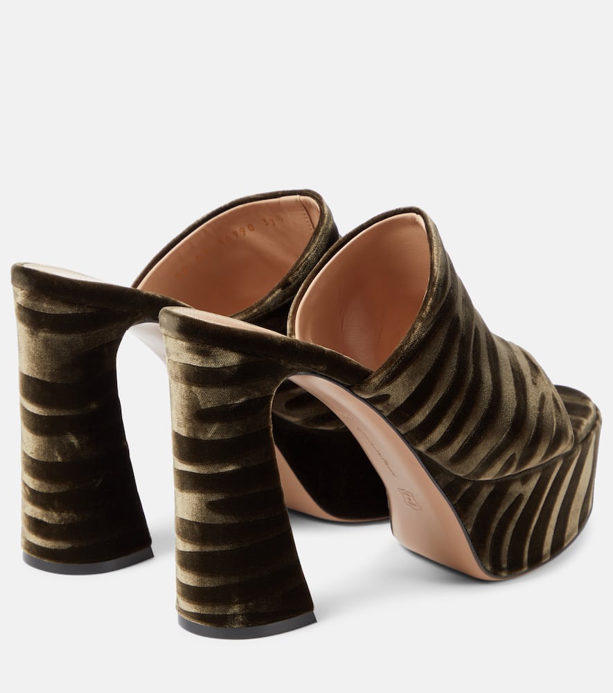 Gianvito Rossi Zebra-print Platform Mules In Mink