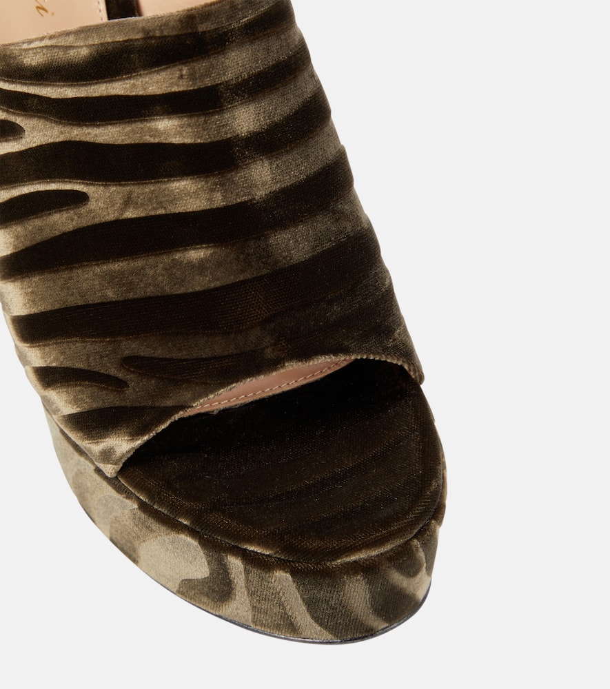Gianvito Rossi Zebra-print Platform Mules In Mink