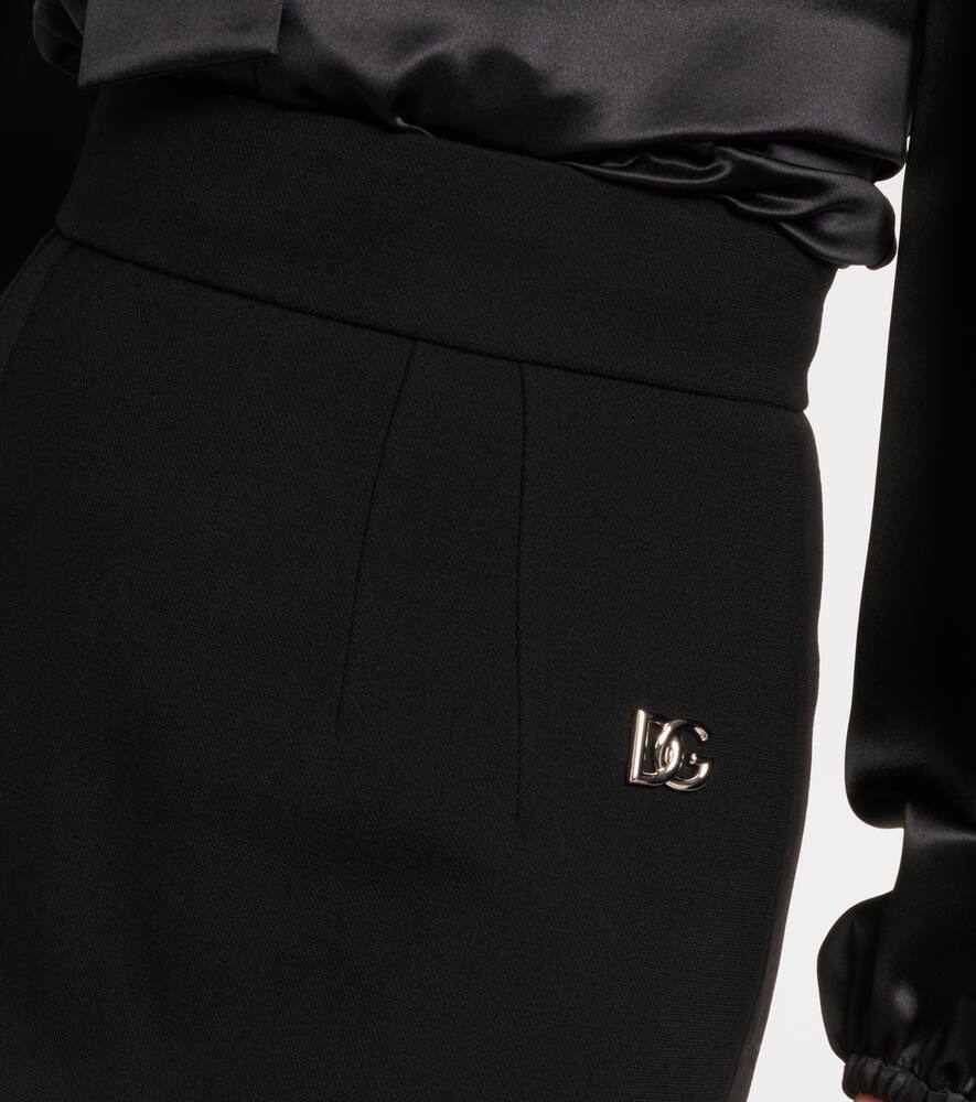 Dolce & Gabbana Pencil Jersey Midi Skirt In Black