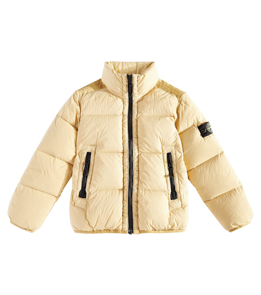 Stone Island Compass Down Jacket In Beige
