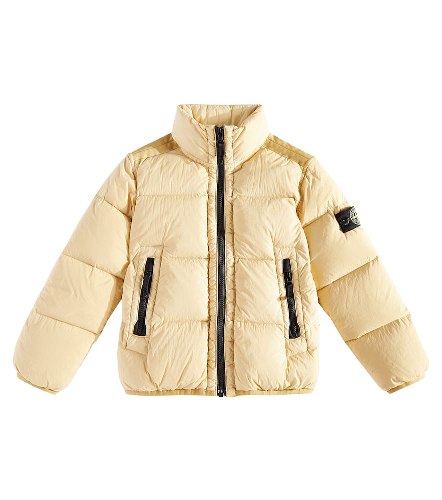 Stone Island Junior Kids' Compass Down Jacket In Beige