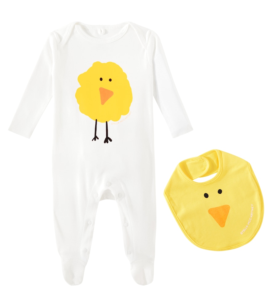 Stella McCartney Kids Baby cotton jersey onesie and bib set　ステラ マッカートニー キッズ ベビー コットンジャージー ワンジーとよだれかけセット Stella