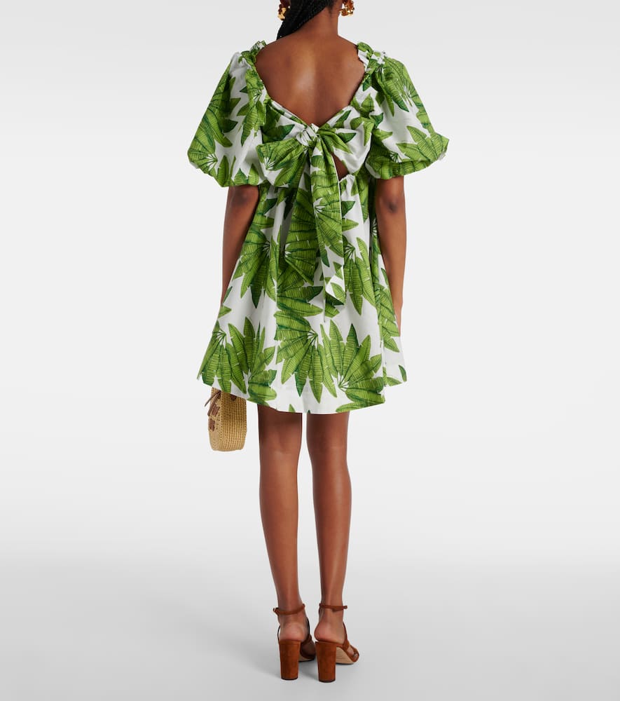 Farm Rio Palms Fan Cotton Minidress In White