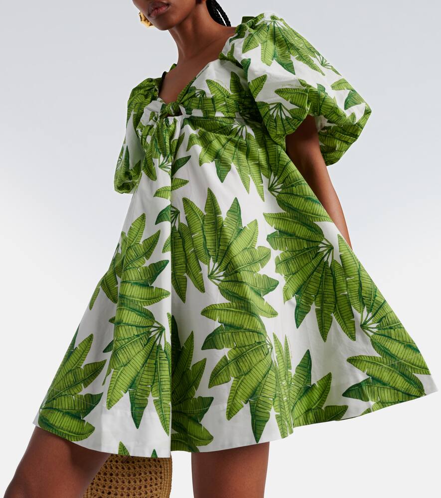 Farm Rio Palms Fan Cotton Minidress In White
