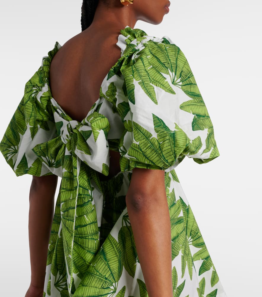 Farm Rio Palms Fan Cotton Minidress In White