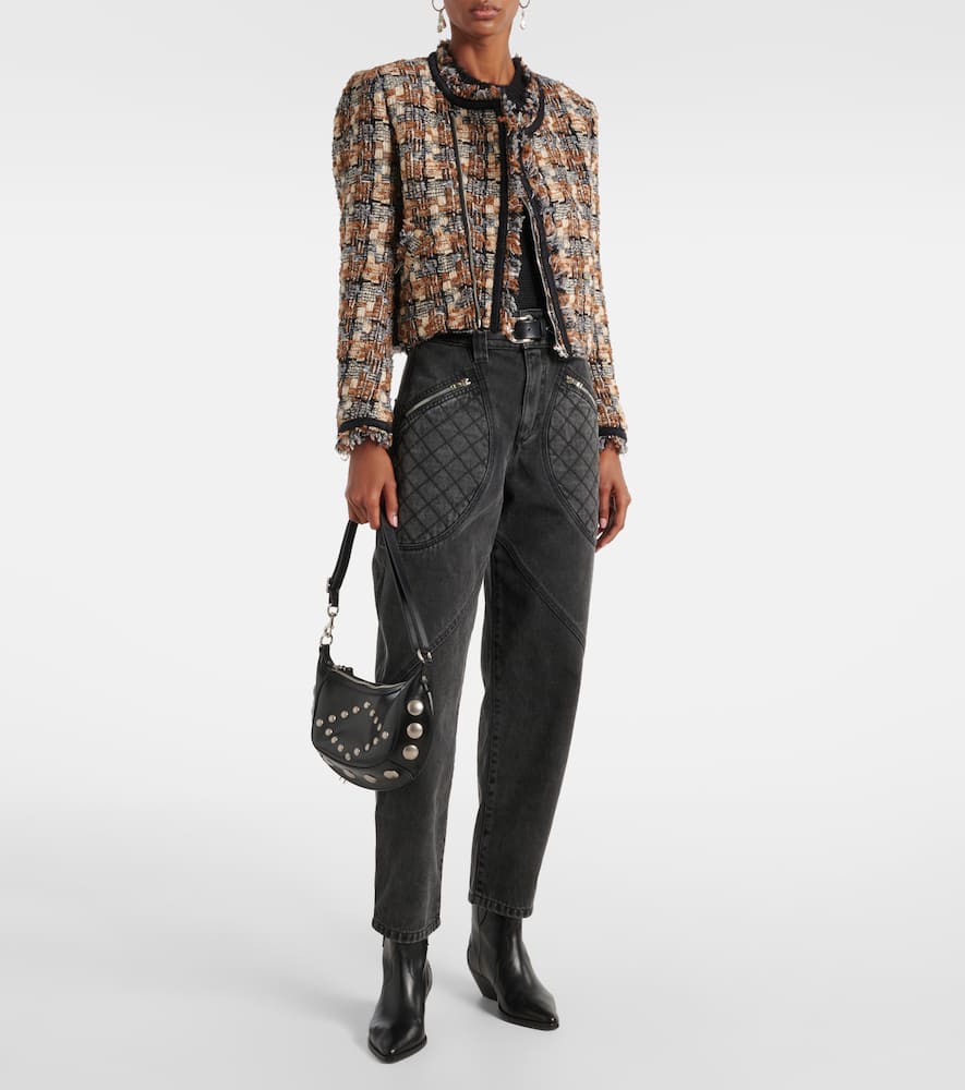 Isabel Marant Kerry Cropped Wool-blend Jacket In Multicoloured