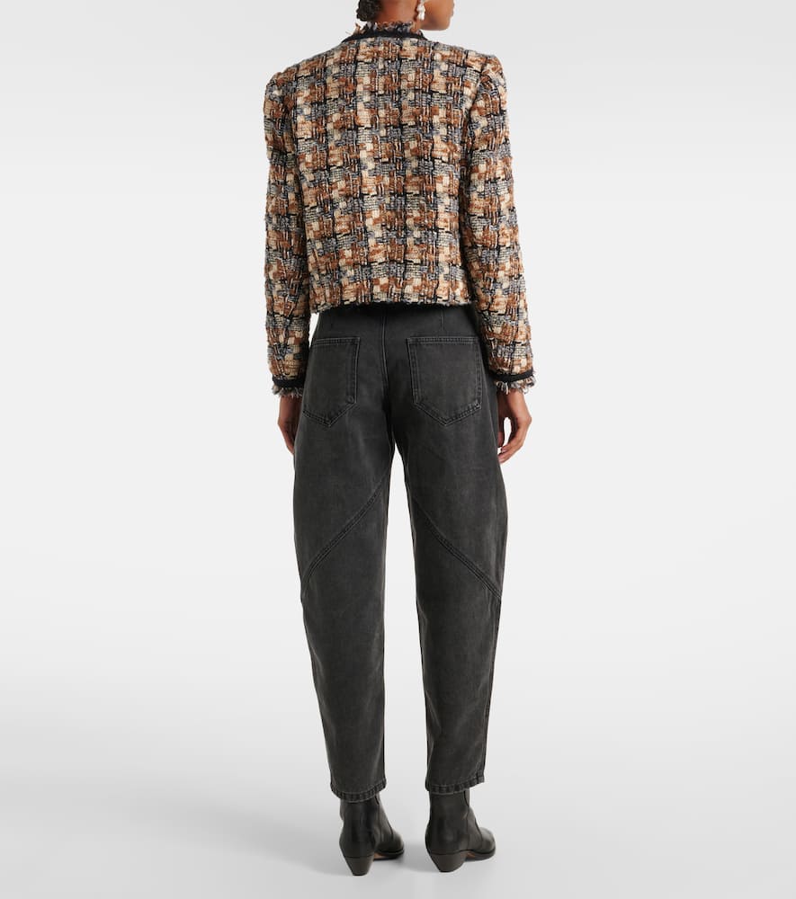 Isabel Marant Kerry Cropped Wool-blend Jacket In Multicoloured