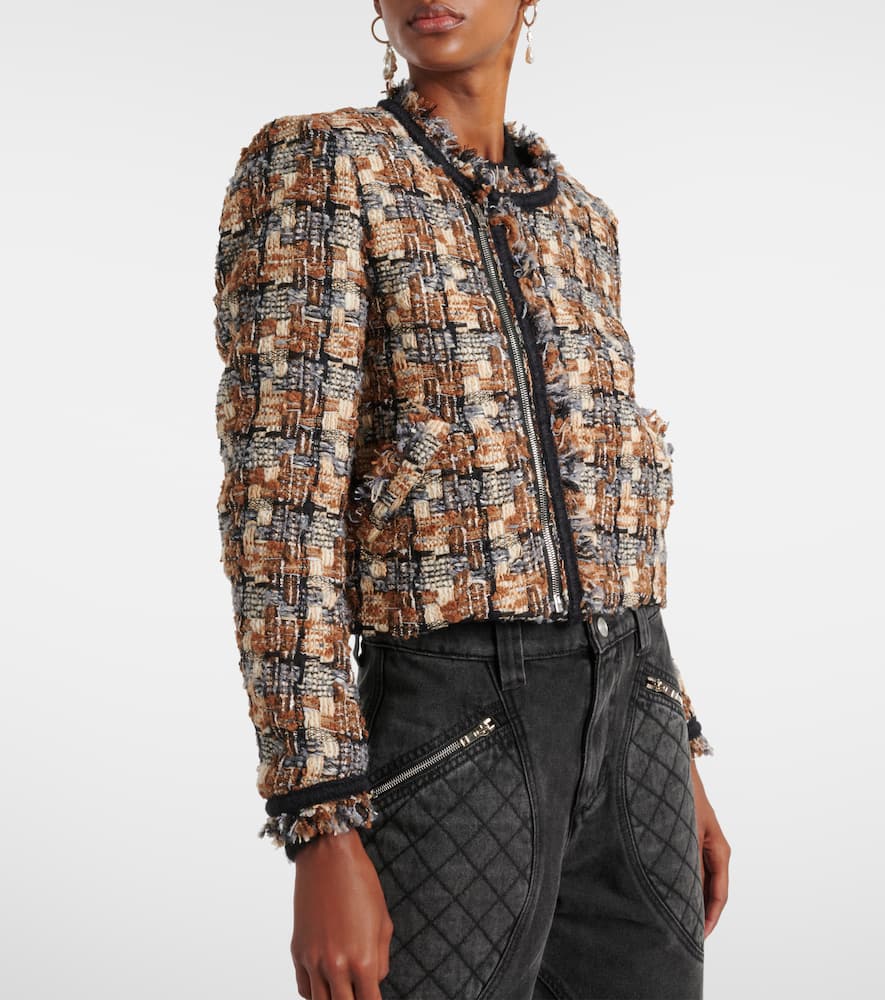 Isabel Marant Kerry Cropped Wool-blend Jacket In Multicoloured