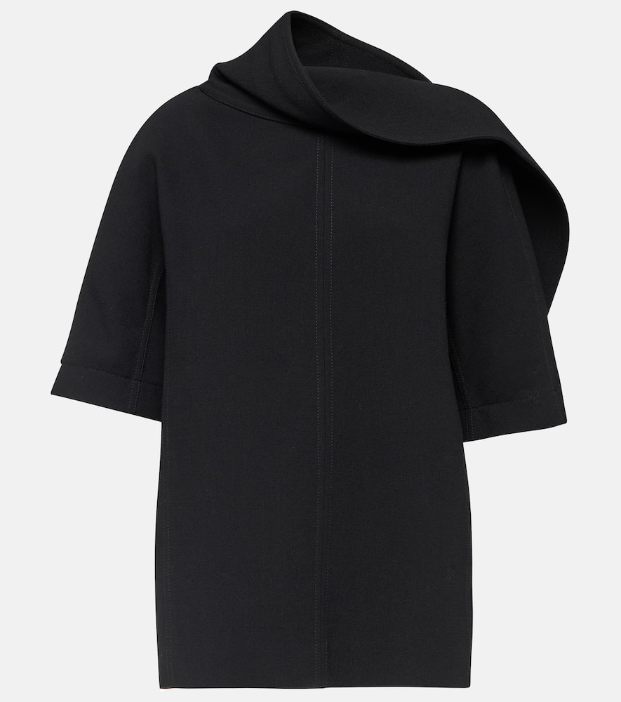 Bottega Veneta Crepe Top In Black