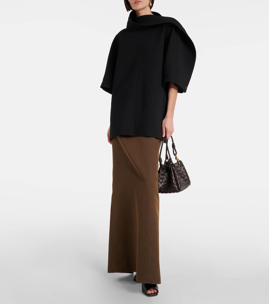 Bottega Veneta Crepe Top In Black