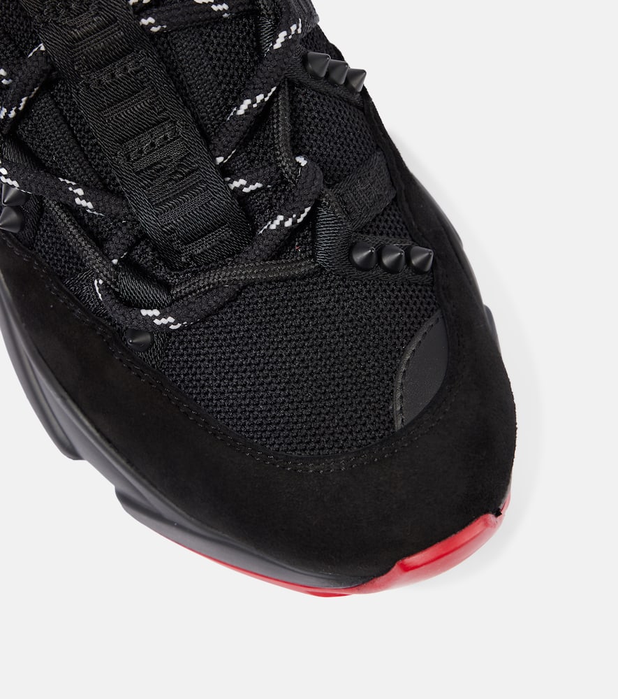 Christian Louboutin Trailrun Donna Red Sole Runner Sneakers In Black