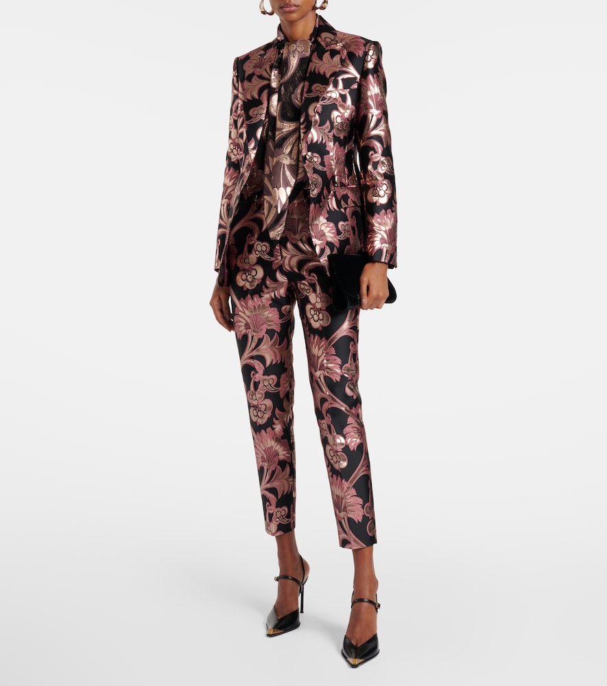  Etro Etro Semi-sheer Tie-neck Lame Blouse 