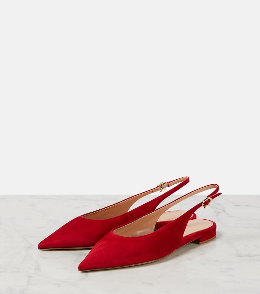 Gianvito Rossi Tokio Glossy Sling Back Kitten Heel Pumps In Red