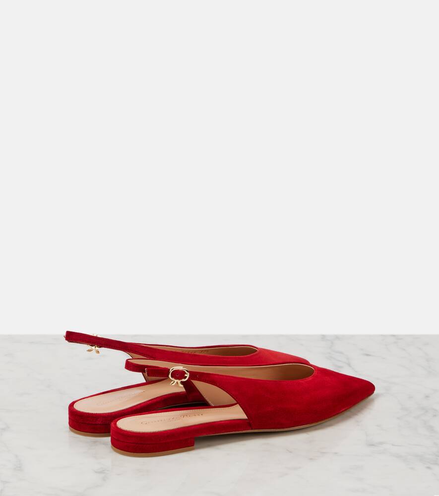 Gianvito Rossi Tokio Glossy Sling Back Kitten Heel Pumps In Red