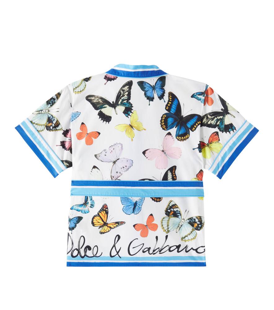 Dolce & Gabbana Bedrucktes Hemd Aus Baumwollpopeline In Multicolor