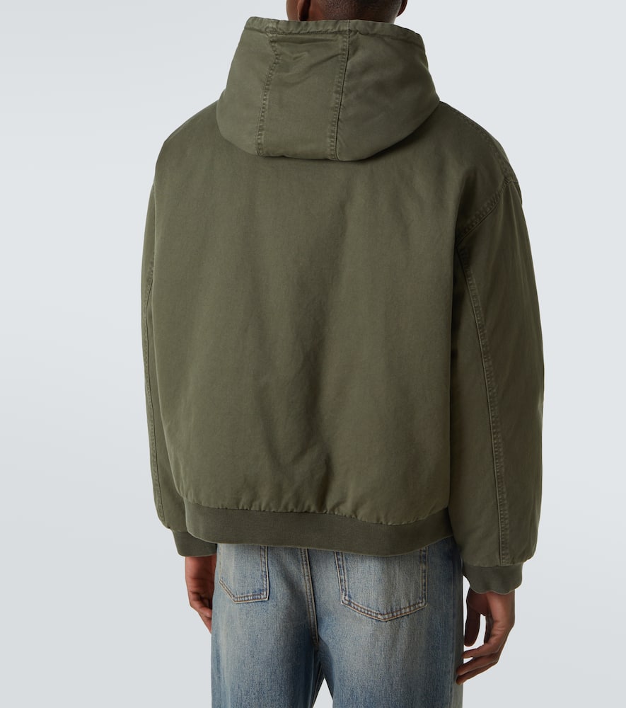 Miu Miu Kapuzenjacke Aus Baumwoll-gabardine In Grün