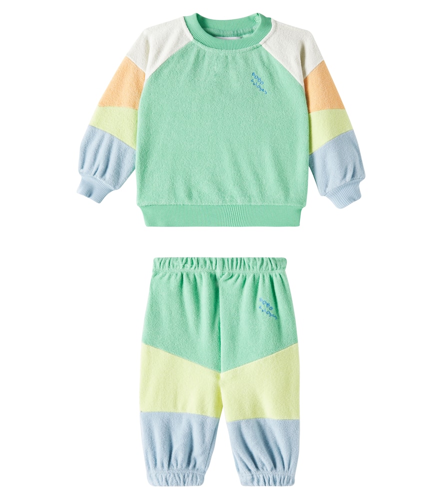 Bobo Choses Baby Cotton-blend Terry Sweatshirt And Sweatpants Set In Light Green