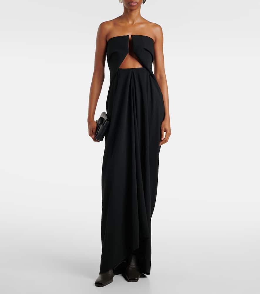 RICK OWENS AMPHORA PRONG WOOL GRAIN DE POUDRE GOWN