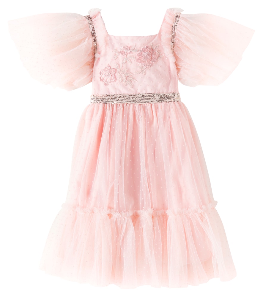 PATACHOU SEQUINED POLKA-DOT TULLE DRESS