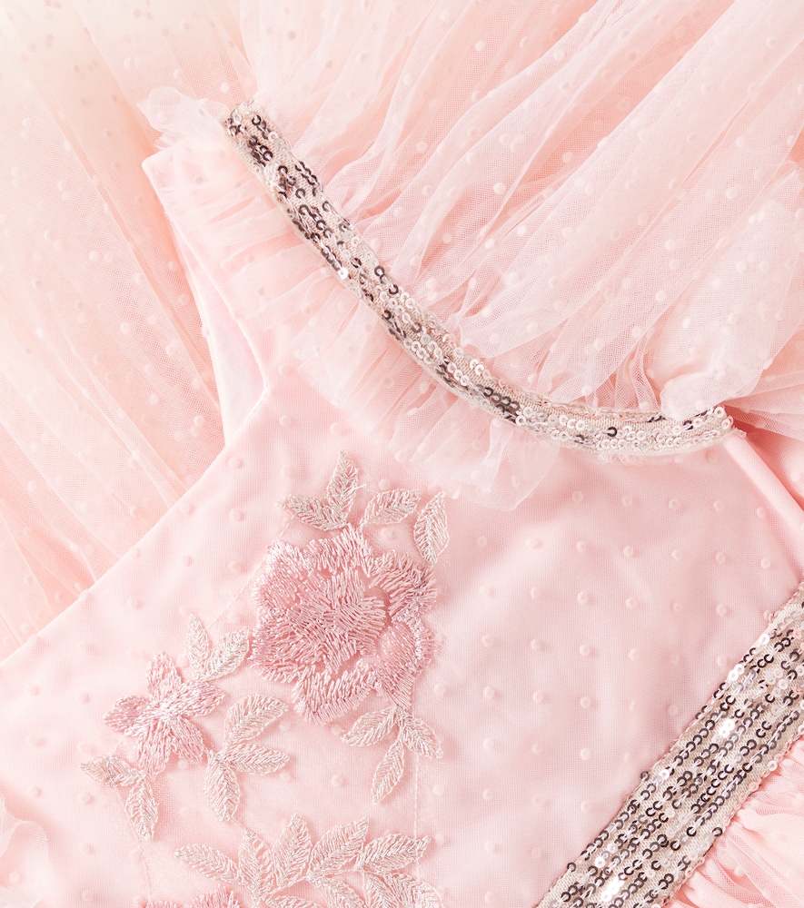 PATACHOU SEQUINED POLKA-DOT TULLE DRESS