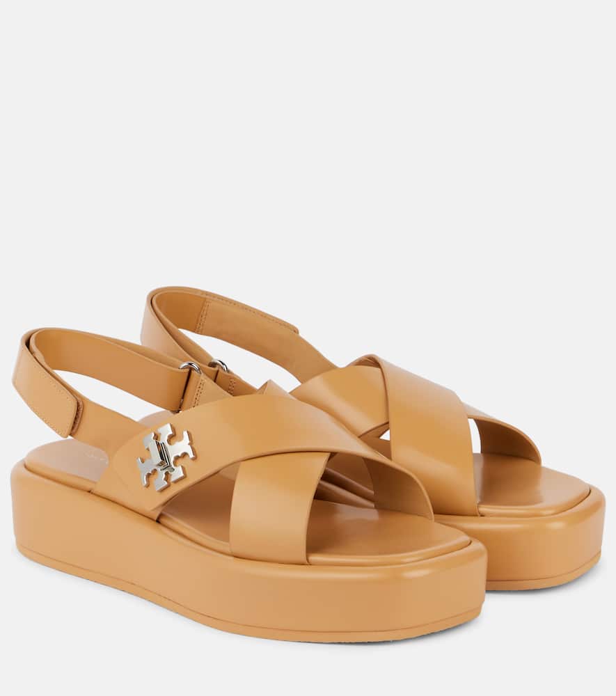 T Lock 40 leather platform sandals