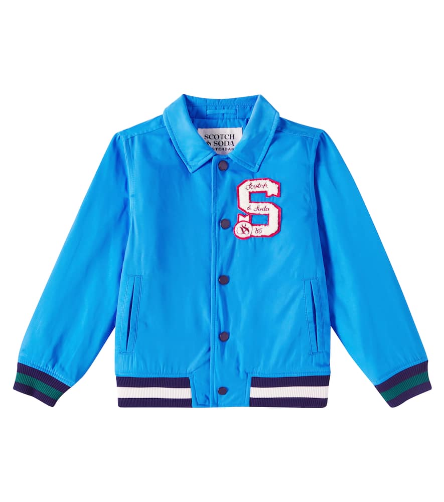 Scotch & Soda Satin Jacket In Navy