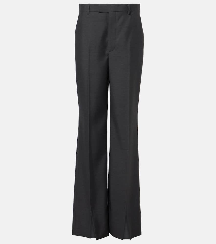 Wool straight pants