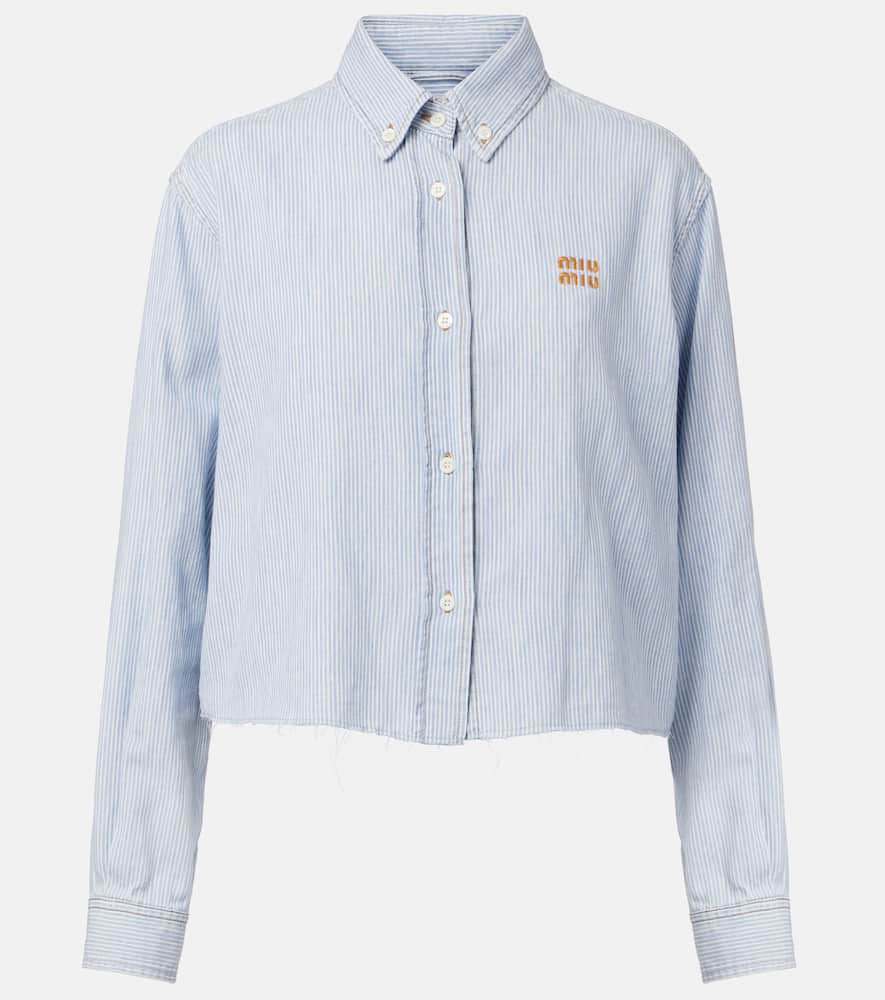 Miu Miu Women's Cotton Shirt In Blue